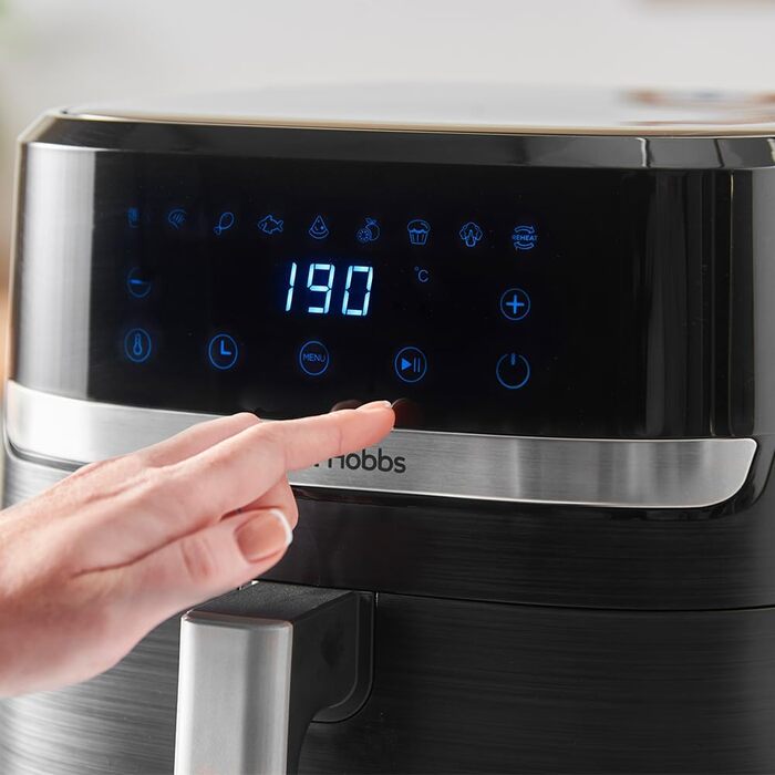 Фритюрниця Russell Hobbs Rapid AirFryer XL 5.5 л SatisFry – без олії, 9 програм, TouchScreen, чорний/сріблястий