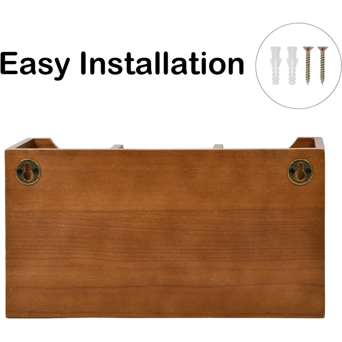 Karisky Kitchen Utensil Holder with Drainage Bottom, Large 3-Compartment Solid Real Wood Utensil Organizer for Countertop, Cooking Tools for Farmhouse Kitchens, Brown