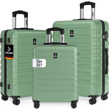Набір валіз для подорожей Deuba TRAVEL, 3 предмети, жорсткий корпус, колір м'ятний