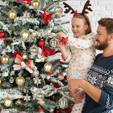 Набір прикрас на ялинку 44 шт. (6см та 3см), блакитний та сріблястий, для дому та вулиці