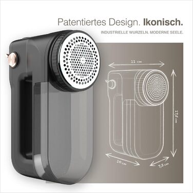 Портентум Фусселрасйер: Електричний видалення ворсу з LED-підсвіткою, 3 режими, 9000 об/хв, 6-клинковий насадка, USB-C, 15W для одягу та дому