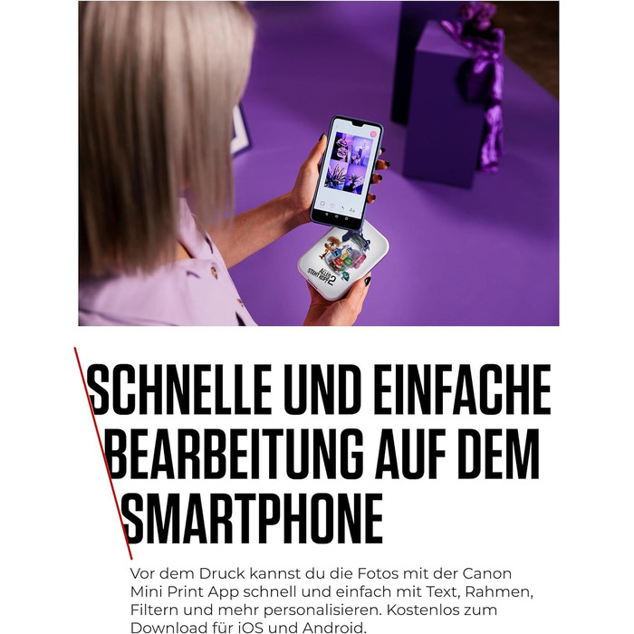 Canon Zoemini 2: Портативний фотодрук, Bluetooth 5.0, USB-C зарядка, Рожеве золото (Disney Limited Edition)