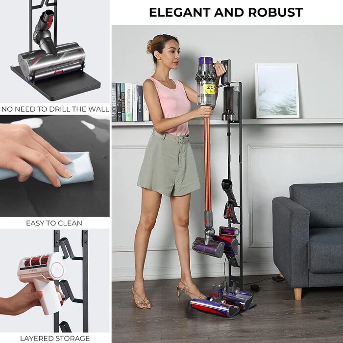 Підставка для пилососів Dyson: V15, V12, V11, V10, V8, V7, V6, DC58, DC59, DC62, DC74. Органайзер для акумуляторних пилососів Dyson. Рама-тримач (S3196)