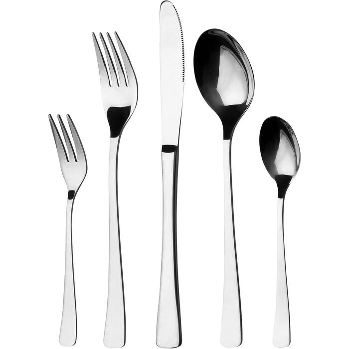 GRÄWE Stainless Steel Cutlery Set for 6 People, Place Setting Cutlery Set 30-Piece, Nickel-Free, Rust-Proof, Hand-Polished, Dishwasher-Safe - Würzburg Series