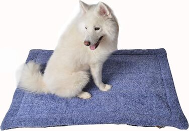 М'яка ковдра для собак та котів Raikou з плюшевою подушкою, 80x60 см, блакитний мікс (миється, не ковзає)