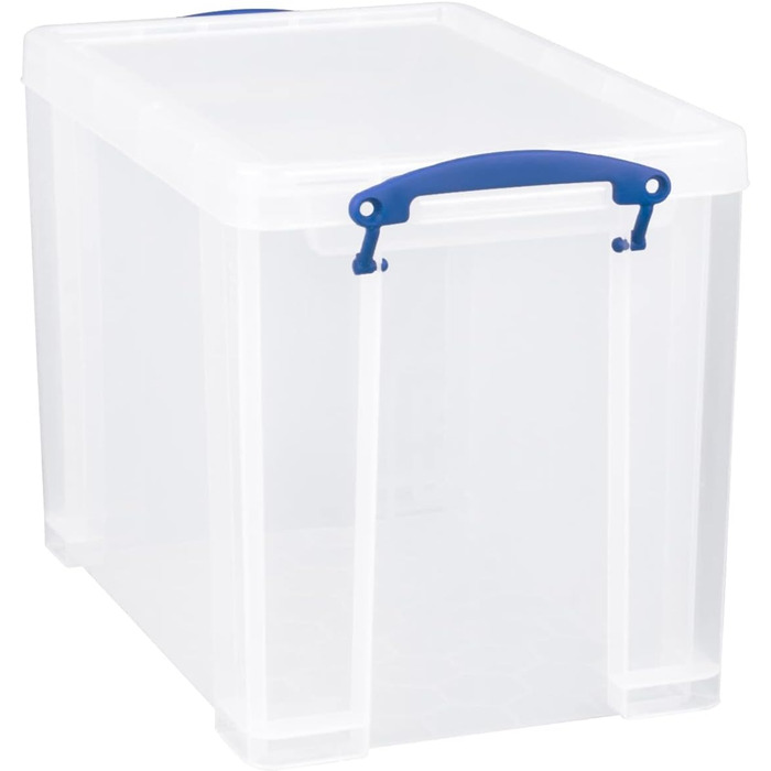 Really Useful Plastic Storage Box, lightweight, robust, stackable, 24 Liters, 290 x 465 x 270 mm, transparent