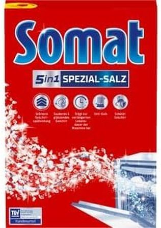 Набір для догляду за посудомийкою SOMAT 5в1: ополіскувач 750 мл, таблетки-очищувачі (3 шт), інтенсивний очищувач 250 мл та спеціальна сіль
