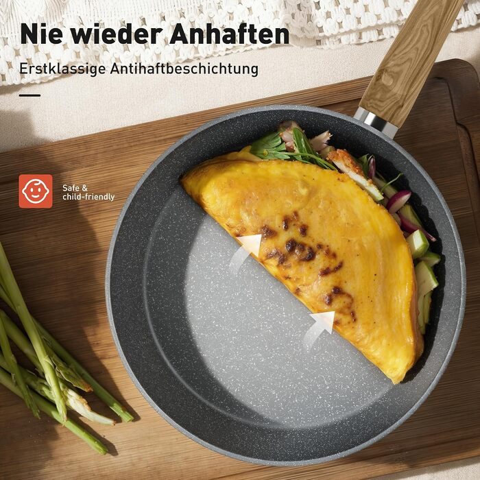 Набір гранітних каструль та сковорідок Kitchen Academy для індукційних плит, 30 предметів, сірий