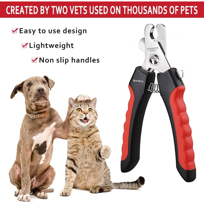 Професійний кусачки для нігтів собак та котів з пилочкою (червоний)