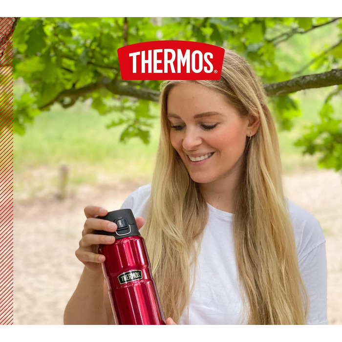 Термос із нержавіючої сталі 0,70л, блакитний - Thermos King, абсолютно герметичний, зберігає тепло 15 год, холод 24 год, для чаю, кави, води, BPA-free