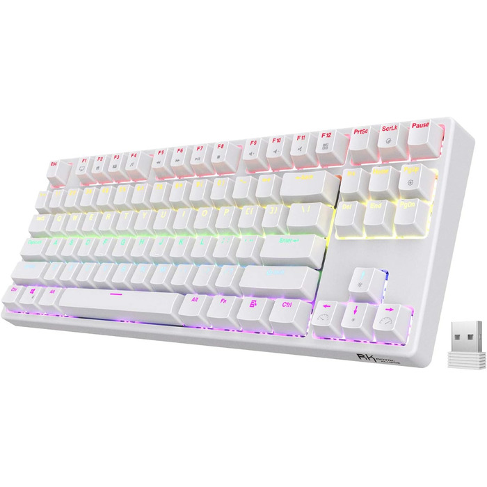 Клавіатура ігрова Royal Kludge RK87G RGB TKL механічна бездротова, 87 клавіш, коричневі тактильні перемикачі, макро-налаштування, підсвічування