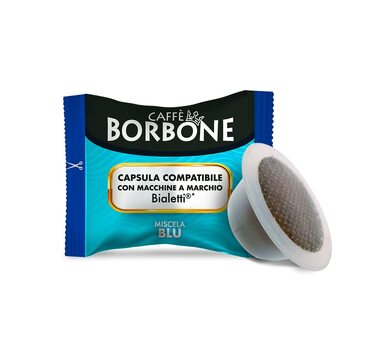 Кава в капсулах Caffè Borbone Blue Mixture (Синя суміш), сумісні з кавомашинами Bialetti, 100 шт