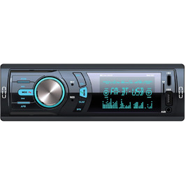 Автомагнітола Caliber 1DIN Bluetooth, FM-тюнер, 4x75Вт, USB/MicroSD, зарядка 2.1A, AUX, гучний зв'язок, зовнішній мікрофон, RCA вихід, регулятор підсвітки, 85мм, підтримка MP3/WMA/APE/FLAC