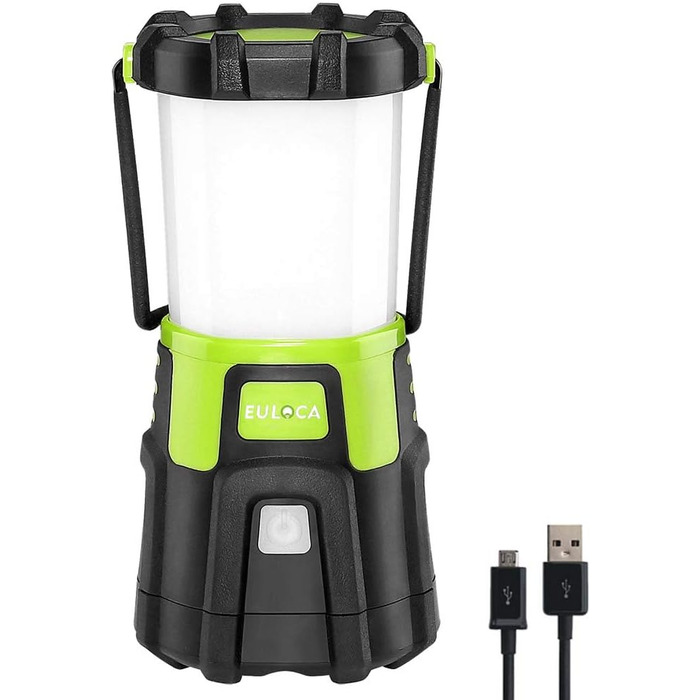EULOCA Camping Lantern 1200LM CREE LED Rechargeable Waterproof Camping Lantern with 4400 mAh Power Bank, 4 Brightness Levels Dimmable, 10W Camping Light Portable for Power Outages, Hiking, Emergency