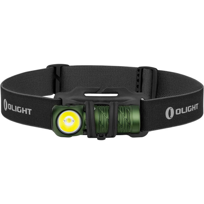 Ліхтарик налобний OLIGHT Perun 2 Mini LED, 1100 люмен, 150 м, USB-зарядка, EDC, червоне світло, 5 режимів, водонепроникний, з налобною стрічкою, для кемпінгу, надзвичайних ситуацій (зелений, нейтрально-білий)