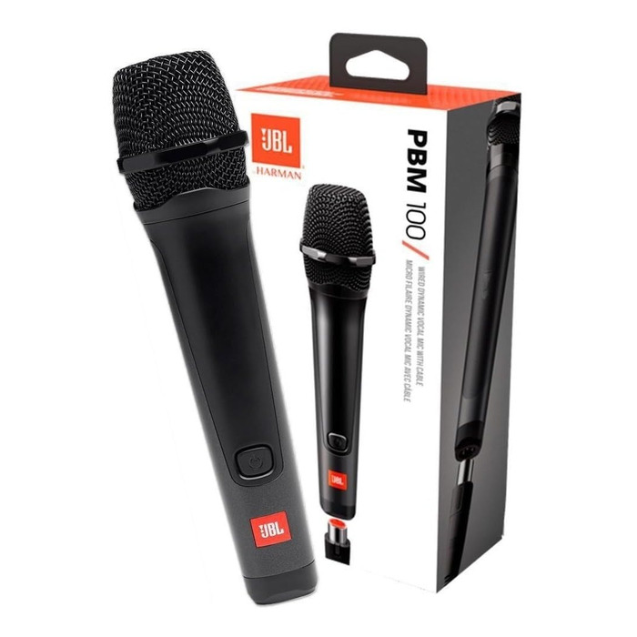 Мікрофон вокальний дротовий JBL PBM 100 для PartyBox: караоке, чорний, кардіоїдний