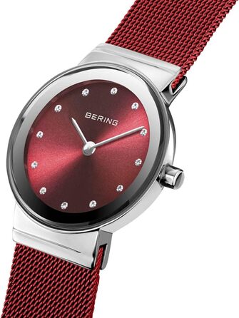 Годинник Bering жіночий кварцовий | Наручний годинник з нержавіючої сталі 26 мм | Браслет Міланська петля | Сапфірове скло | 5 ATM | 10126 (Мінімалістичний)