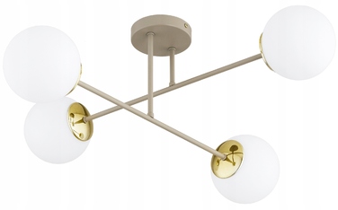 Стельовий світильник Milo Ecru бежевий, металевий, на 4 цоколі E27, 28x70 см