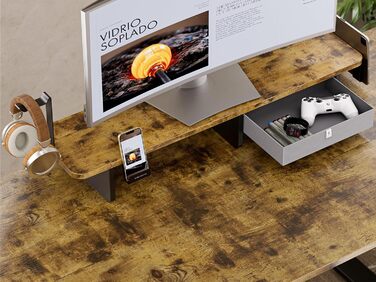 Electric Standing Desk with Drawers - Adjustable Height Desk for Home Office & Business | 120x60cm Rustic Brown