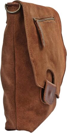 Сумка жіноча LE CONI крос-боді з натуральної замші (коричнева) 29x29x6 см - оригінальна німецька якість