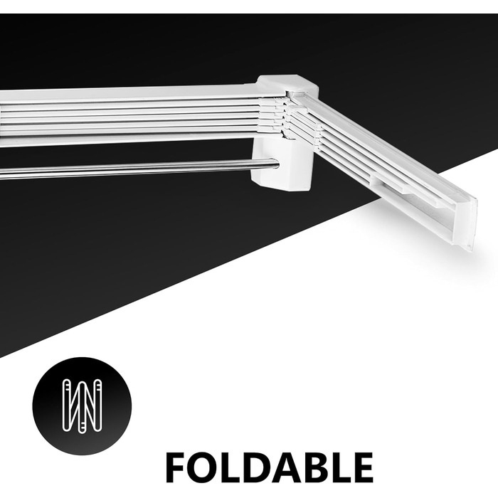 Настінна сушарка для білизни Vonia – компактна та складна – міцна сушарка для одягу для ванної кімнати, балкону та маленьких квартир (біла, 70 x 37 см)