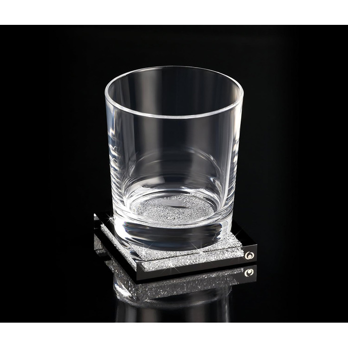 Luxurious Coaster Embellished with Swarovski Crystals/Elegant Table Decoration (1 piece - black)