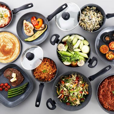 Сковорода гриль Russell Hobbs RH02813EU7 Metallic Marble 28 см з антипригарним покриттям для індукційних плит