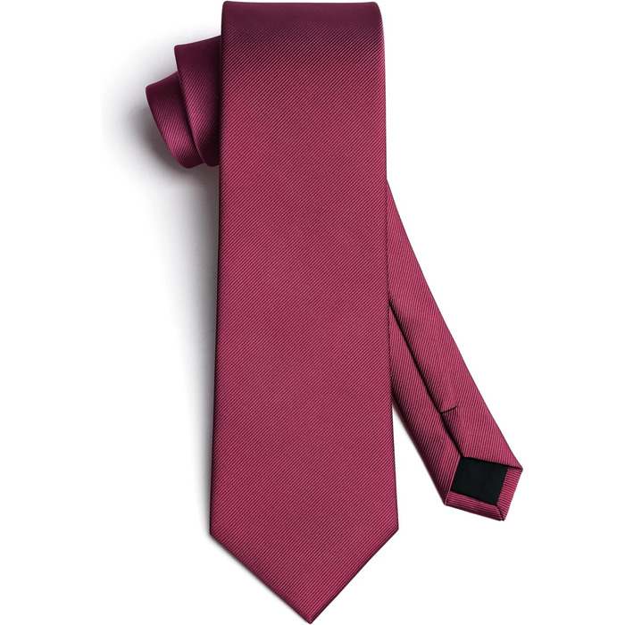 Чоловіча краватка та нагрудний хустинка HISDERN для весілля, бордово-білий, з запонками