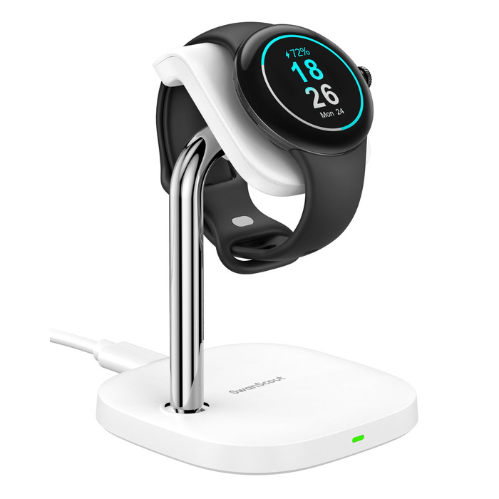 Зарядна станція SwanScout для Google Pixel Watch 3/2 (Не підходить для Pixel Watch 1), SwanScout 505G2, магнітний швидкий зарядний пристрій для Pixel Watch 3/Pixel Watch 2