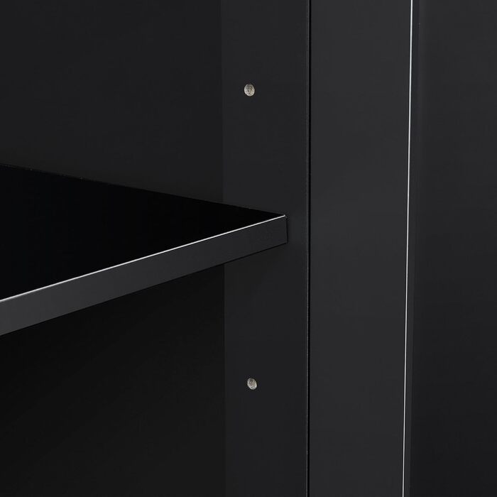 Кухонний візок Yaheetech з висувною шухлядою та 3 шафками, 60x40x88,5 см, білий/чорний, у стилі кантрі