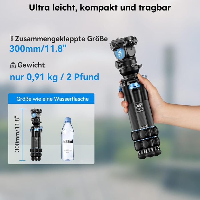 Штатив SIRUI AM-203S: компактний міні-штатив з алюмінію для DSLR, Vlogging (15кг, 42см)