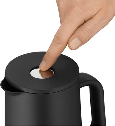 WMF Impulse Thermos Flask 1l, Insulated Carafe for Coffee or Tea, Pressure Lock, Keeps Drinks Cold & Warm for 24h, Black