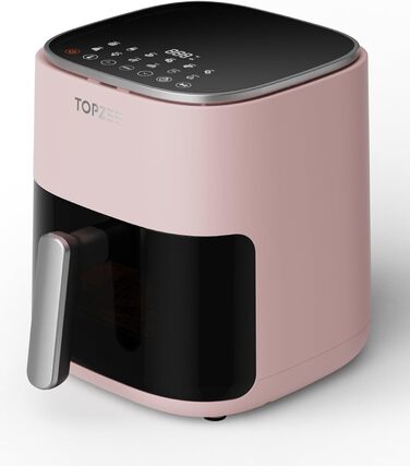 Фритюрниця повітряна 12-в-1, 5.5 л, рожева - компактна для 2-4 осіб, з антипригарним покриттям, безпечна для миття в посудомийній машині
