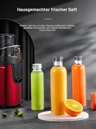 Електрична центрифужна соковижималка FOHERE Entsafter, 800 Вт, червона