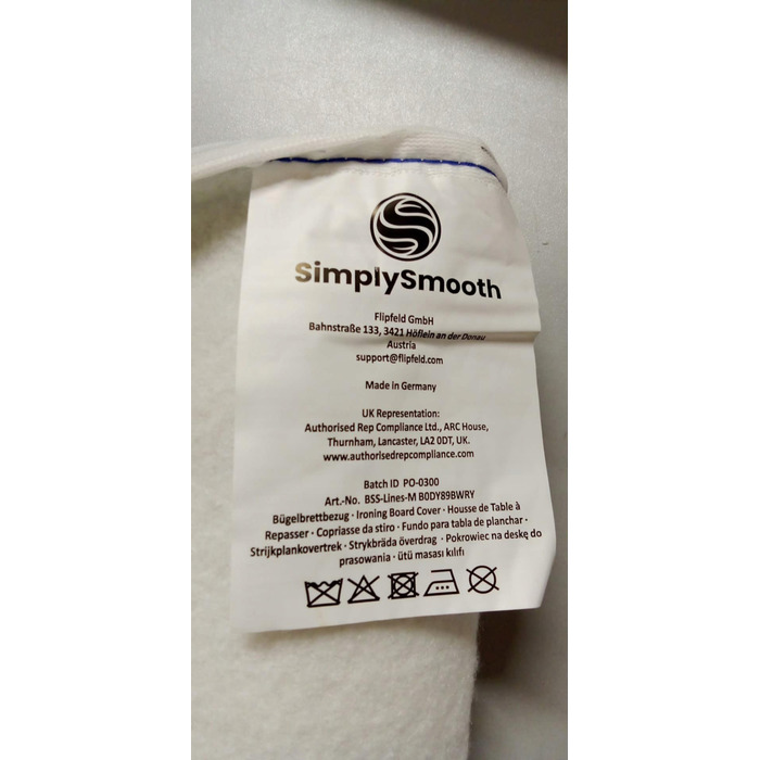 Преміальний чохол для прасувальної дошки SimplySmooth E2663, 120 x 40 см