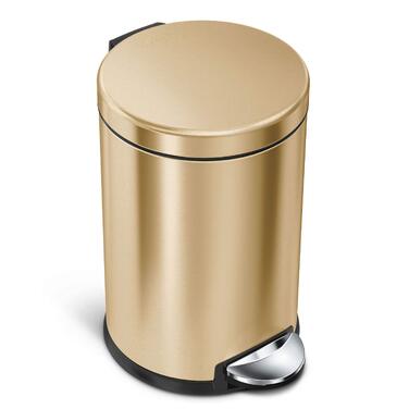 Сміттєвий відер з педаллю simplehuman CW1853CB, 4.5 л, круглий, нержавіюча сталь (латунь) для ванної кімнати, офісу та спальні