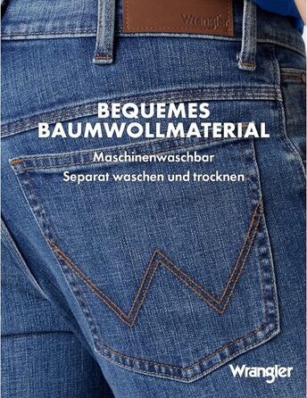 Джинси чоловічі Wrangler Straight Regular Fit, середньої посадки, синьо-чорні, розмір W30-W44 / 32W-36L, Mid Stone