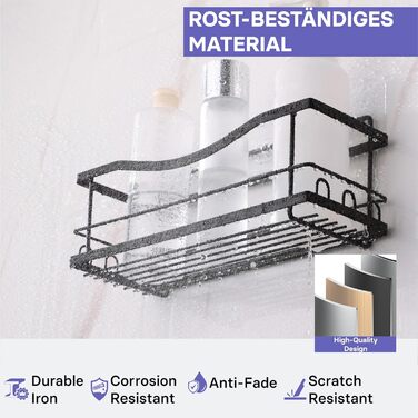 Дзеркальна поличка для душу KINCMAX з нержавіючої сталі без свердління, самоклеюча, з гачками (срібна) – хвиляста, срібна (набір з 2 шт. – пряма, чорна)