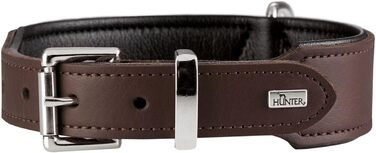 Нашийник для собак HUNTER BASIC, коричневий/чорний, шкіра, зручний у догляді