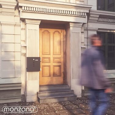 Поштовий ящик Monzana Kreuzschloss з мідним циліндром, сталевий, чорно-срібний (антрацит) 31x10x34 см, з вікном для газет та іменним шильдиком, 2 ключі