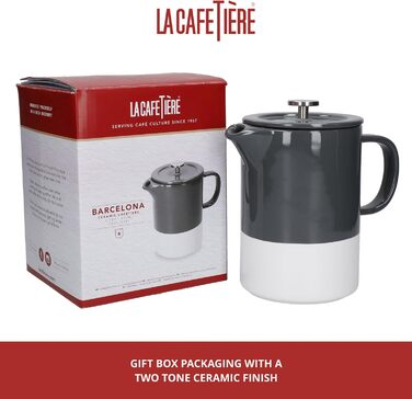 Френч-прес La Cafetière Barcelona 850 мл, керамічний, сірий