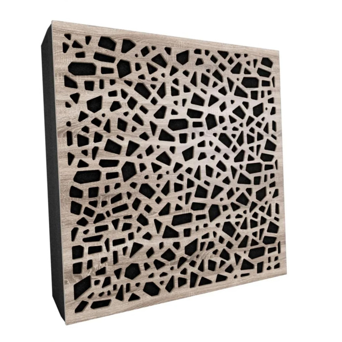 Набір акустичних панелей для звукопоглинання та дифузії 50x50x5 см, 4 шт. — Декоративні звукоізоляційні панелі, колір Sonoma