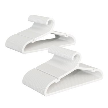 Плечики для одягу ABHENG пластикові протиковзаючі з U-подібним вирізом, економні вішалки для суконь, сорочок та пальта, білі, 100 шт (41.7 x 21 см)