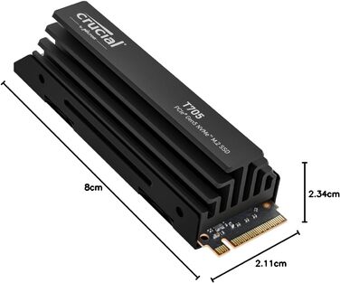 SSD Crucial T705 2TB PCIe Gen5 NVMe M.2 - до 13600 МБ/с, DirectStorage, сумісний з PCIe 4.0