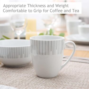 Набір посуду VEWEET FRAME на 4 особи (16 предметів): тарілки, миски, чашки, порцеляна