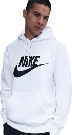 Чоловіче худі Nike Sportswear Club Fleece BV2654 біле з чорним логотипом, розмір M