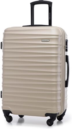 Чемодан на колесах Wittchen Groove Line L, великий, з ABS-пластику, з кодовим замком, 4 колеса, чорний (набір 3шт.)