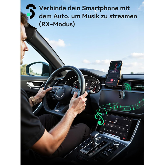 SOOMFON Bluetooth 5.3 Передавач/Приймач 2-в-1: Адаптер для телевізора, фітнесу, навушників (Airpods) з дисплеєм та акумулятором