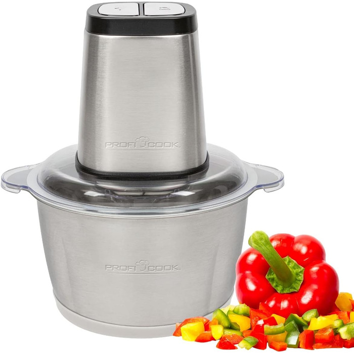 Подрібнювач ProfiCook PC-MZ 1150 (нержавіюча сталь) 1л, 2 ножі, 2 швидкості, кришка для льоду