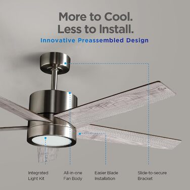 Стеляний вентилятор з підсвіткою для спальні: 132 см, тихий вентилятор з пультом дистанційного керування, ідеально для вітальні, горіх, 6 швидкостей, трикольорове диммування, 220-240V (5 - Сірий)